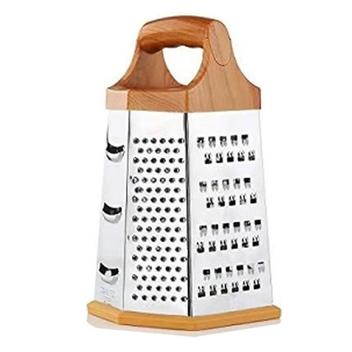 Ralador Manual 6 Lados Inox Cabo Em Silicone Estampa Madeira - Ralador ...