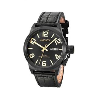 Relógio Magnum Social Masculino MA21919T Pulseira de Couro Preto