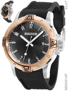 Relógio Magnum Sports Masculino MA34192T Pulseira Borracha em