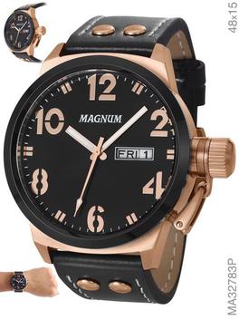 Relógio Magnum Sports Cronógrafo MA34950D Pulseira de Couro Preto