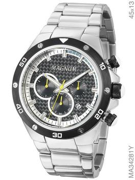 Relógio Magnum Sports Masculino MA32283Z Pulseira Prata