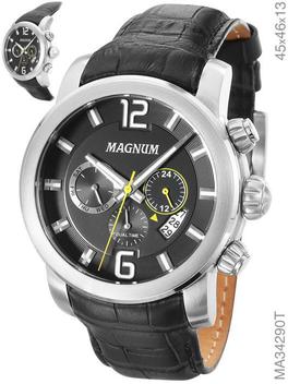 Relógio Magnum Sports Masculino MA34932A Pulseira de Couro : :  Moda