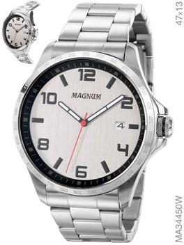 Relógio Magnum Masculino Cronógrafo MA33102Q Pulseira Aço Prata