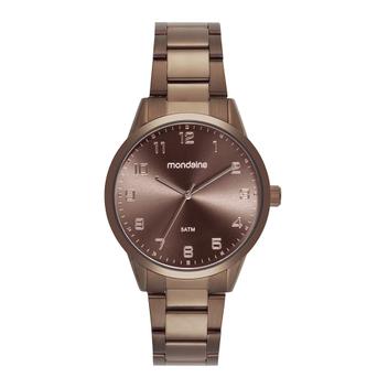 Relogio Mondaine Feminino Marrom Chocolate a prova de agua com numeros ...