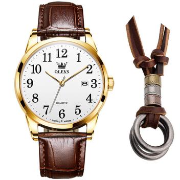 OLEVS G6605 – Orologio Da Uomo Al Quarzo Con Cronografo, Cassa In Acciaio 43 Mm, Bracciale Bicolore Oro/argento, Datario, Luminoso