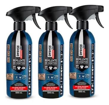 Repelente Roupas Mosquitos Dengue Carrapato Defense 3x500ml - DEFENSE ...