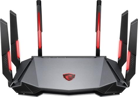 Roteador de jogos MSI Radix AXE6600 WiFi 6E Tri-Band 8-Stream