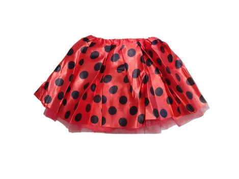 Saia Tutu Curto Cetim c bolinhas Infantil 28cm 2 camadas Lynx