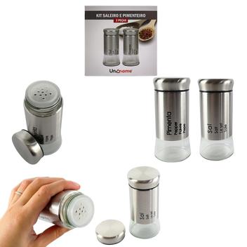 Saleiro E Pimenteiro Para Condimentos Temperos Sal E Pimenta Em Vidro E saleiro-e-pimenteiro-para-condimentos-temperos-sal-e-pimenta-em-vidro-e