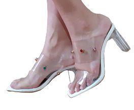 Sandalia Feminina Branca Salto Grosso Transparente - Vabella Shoes - Sandália  Feminina - Magazine Luiza