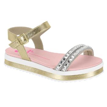 Molekinha Sandalia Klassipe Anabela Sandália Rosa Kids Pérolas