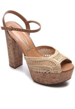 sandália plataforma salto de cortiça