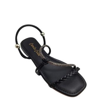 Sandalia Rasteira Feminina Feminino Social Salto rasteirinha baixo