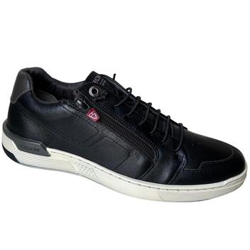 SAPATENIS MASCULINO EM COURO LANCAMENTO TENIS CASUAL URBANO FERRACINI 8277 617A Preto