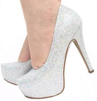 sapato glitter prata
