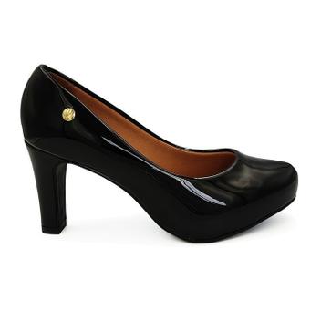 Scarpin bico sale de tubarão preto