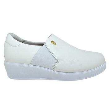 Sapato Usaflex Slip On Feminino Branco Couro Sapato Usaflex 5766
