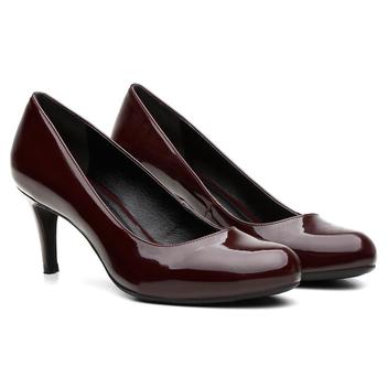 Scarpin Florentina Verniz Bico Redondo Salto Fino - Scarpin Feminino ...
