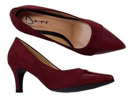 scarpin vinho salto baixo