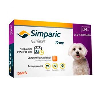 Simparic 1 Tablet mastigavel ,cães até 5kg, contra pulga,carrapato e ...