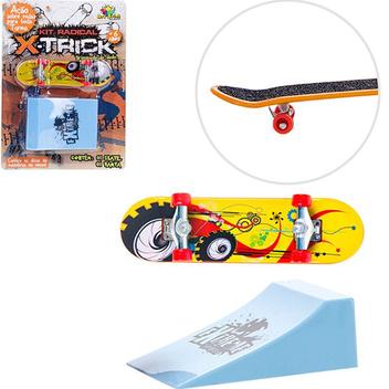 Skate de Dedo Infantil + Rampa Ralf 10cm Original Art Brink em