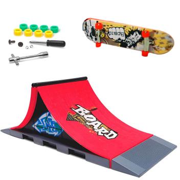 Conjunto de acessórios de rampa de skate dedo, dedo do skate park kit rampa  de dedo skates suportes de treinamento para crianças e crianças (a)