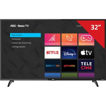 Smart TV 32" Polegadas HD LED AOC Roku TV com Wi-fi, 3 HDMI, 1 USB 2.0 ...