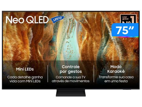 Smart TV 75" Samsung 4K Neo QLED Ultra QN70F QN75QN70FAGXZD 120Hz Tizen ...
