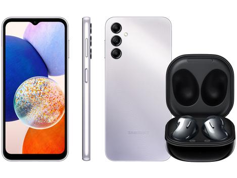 Smartphone Samsung Galaxy A14 5G Prata+ Galaxy Buds 2 Preto - Ibyte