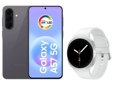 Smartphone Samsung Galaxy A57 128GB Cinza - 5G + Smartwatch Galaxy