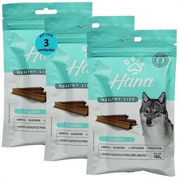 Snack hana healthy life dogzen cães adultos 100g kit com 3