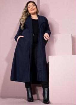 Sobretudo Feminino Plus Size Longo Tamanhos Grandes Inverno Casaco ...