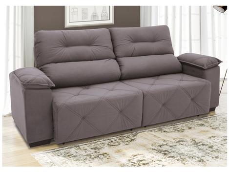 Sofá Retrátil Reclinável 4 Lugares Suede Moviment Grazzia