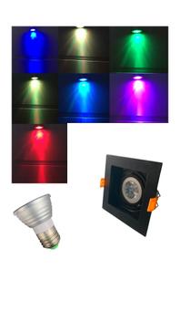 Spot Quadrado embutir Recuado MR16 GU10 DICRÓICA RGB - LEDCOM - Spot ...