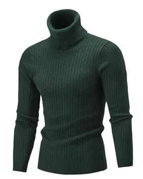 Suéter De Moda Hombre De Punto De Cuello Alto De Color Liso | Meses Sin