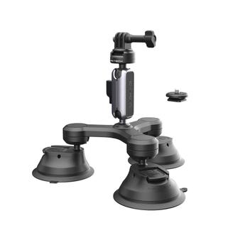 Kit Supporto Ventosa Triplo Per Auto - Bastone Selfie 112cm Per Riprese Guida Con GoPro/Insta360