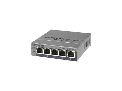 Switch Gigabit Ethernet NETGEAR GS105Ev2 - 5 Portas - Switch