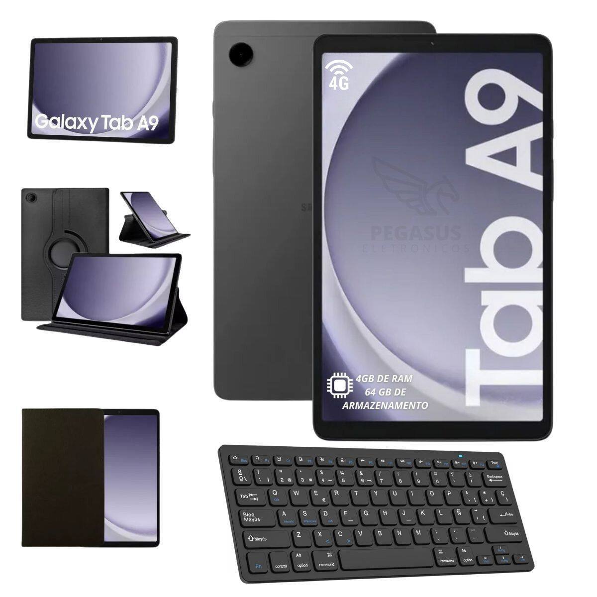 Tablet Samsung Galaxy A9 Chip 4G 64GB 4GB Com Teclado Bluetooth e Capa ...