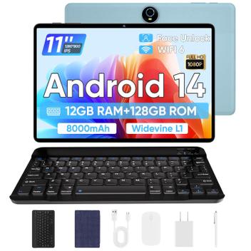 Tablet TUOHAITIME Android 14 11 polegadas 12 GB+128 GB+1 TB WiFi6 ...