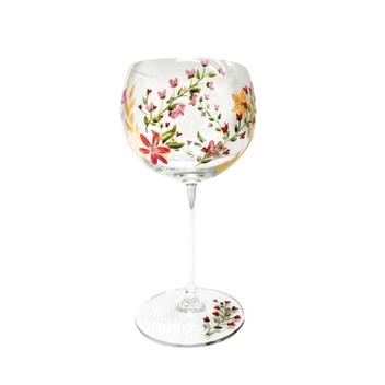 Taça Cristal Para Gin Nude Pintada À Mão Angélica 550ml - Adora Home