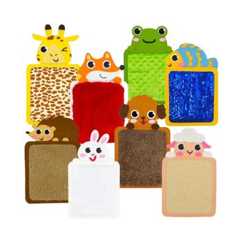 tapetes-sensoriais-de-feltro-com-desenhos-animados-de-animais-para