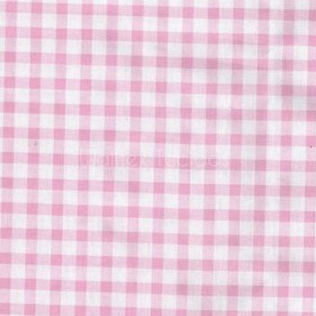 Tecido Tricoline Estampado Xadrez Branco e Rosa - 50cm x 1,50mt