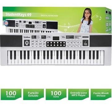 Teclado Infantil 49 teclas semi profissional MP3 c/ microfone em