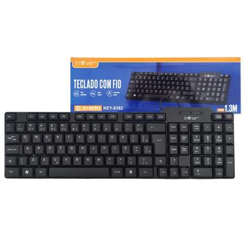 Teclado com Fio USB Inova Layout ABNT2 104 Teclas Macio Silêncioso para ...