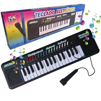 Teclado Infantil Musical Piano 37 Músicas com Microfone Rosa - Fun Game -  Piano / Teclado de Brinquedo - Magazine Luiza