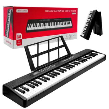 i_am_minami613様 OS p ブラック 27 Teclado 61 Teclas Com Funções Profissionais Display Usb Mic