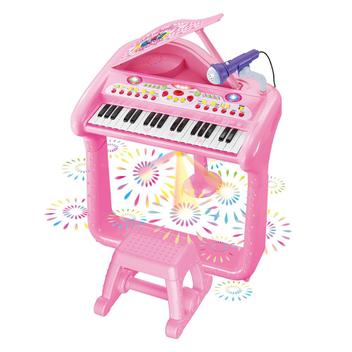PIANO TECLADO INFANTIL MICROFONE BANQUINHO MC421P : :  Brinquedos e Jogos