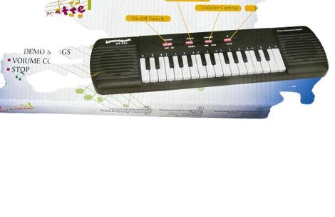 Teclado Musical Infantil com Microfone Preto no Atacado