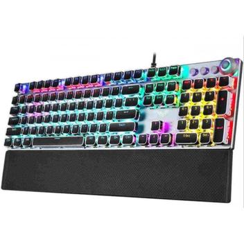 Teclado mecânico RGB para jogos Teclado Mecânico Gamer Bright Titanium, RGB, Anti-Ghosting