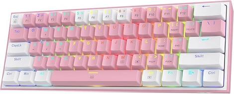 SAKURA Teclado Mecânico Gamer Compacto Redragon Fizz Sakura Bubblegum